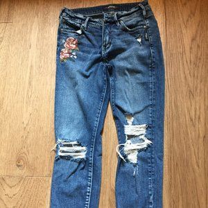 designer jeans embroidered